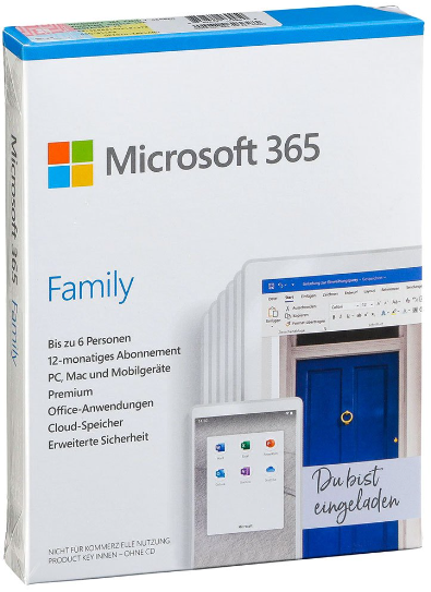 Microsoft Office 365 Family (PC/Mac) - 6 Devices, 6 Months - Microsoft Key - EUROPE